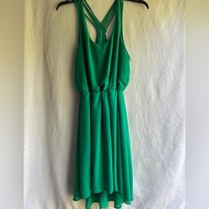 Green flowy dress